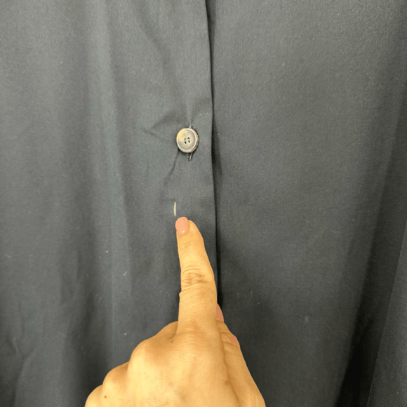 Piazza Sempione Womens Button Up Shirt Size M Black Oversized Minimalist Basic - Picture 8 of 8